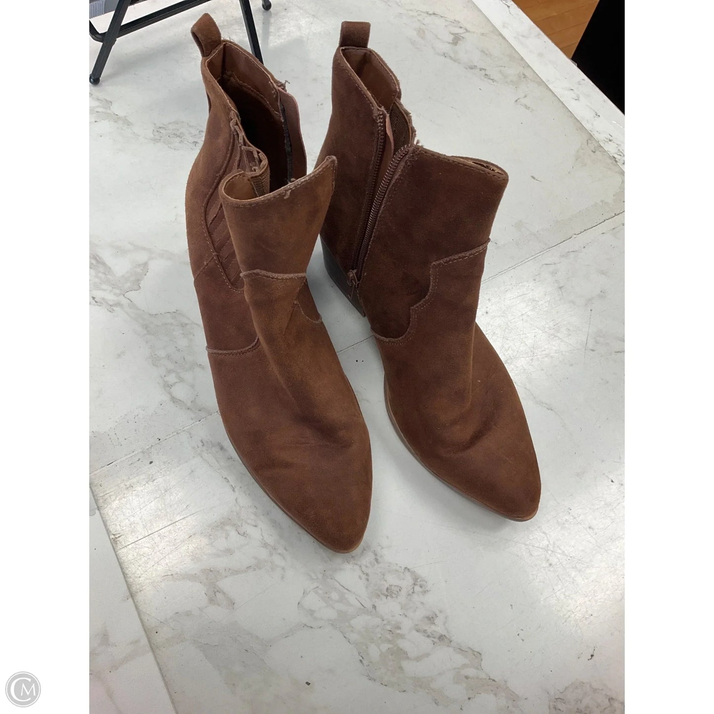 Boots Ankle Heels By Time And Tru In Brown, Size: 8