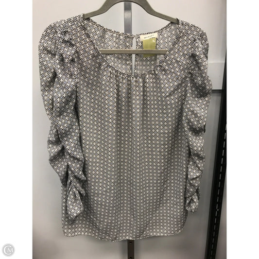 Top Long Sleeve By Max Studio In Blue & Cream, Size: M