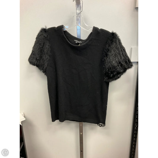 Sweater Short Sleeve By Theory In Black, Size: L