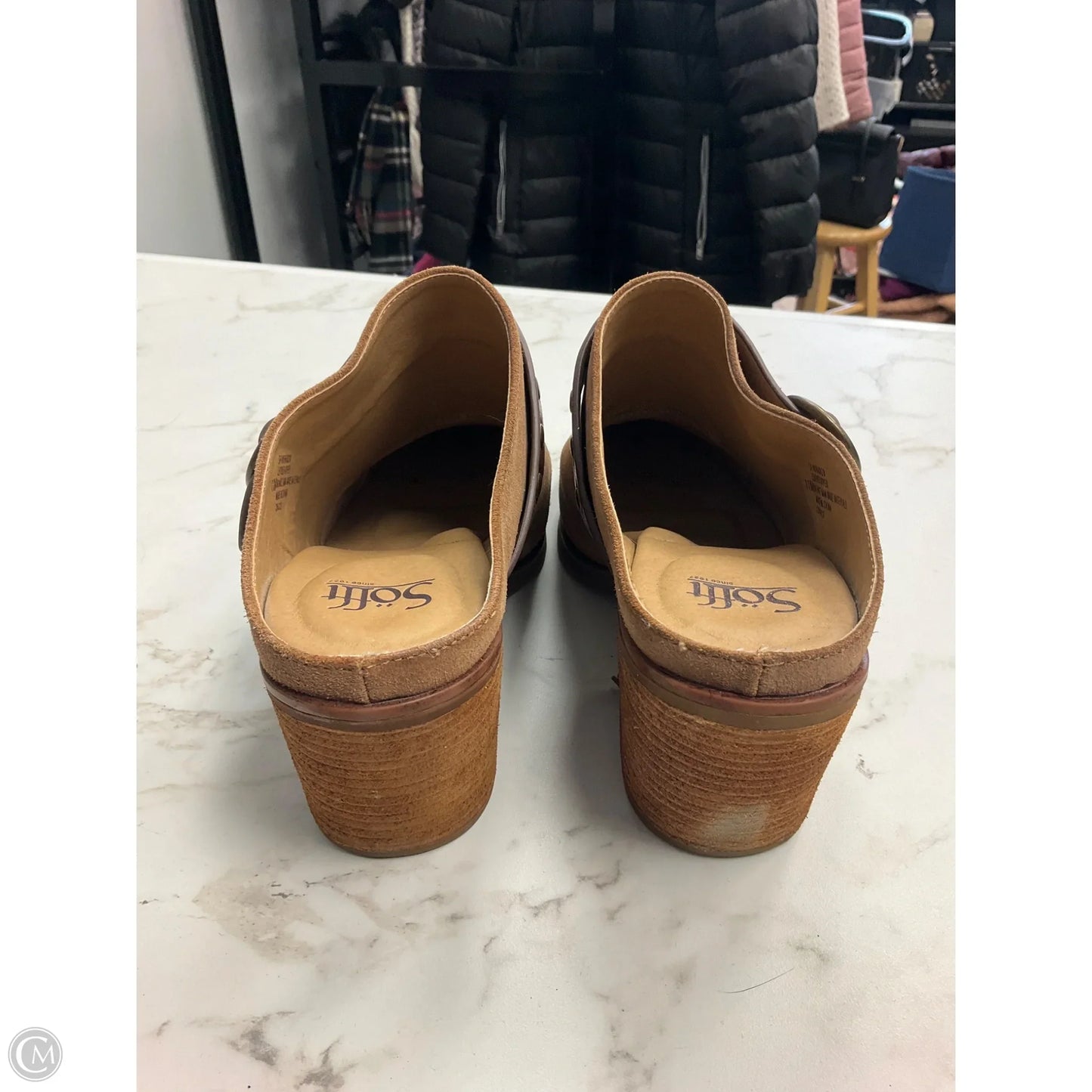 Shoes Heels Block By Sofft In Brown, Size: 11