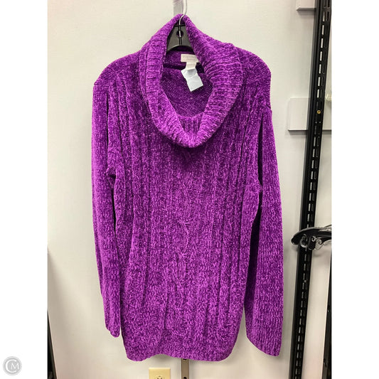 Sweater By Worthington In Purple, Size: 2x