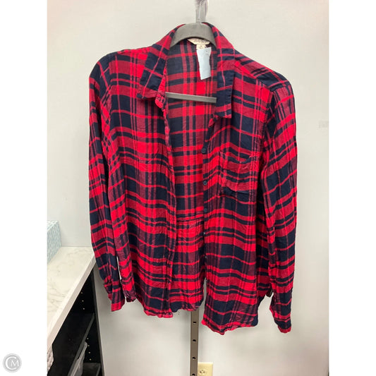 Top Long Sleeve By Lucky Brand In Plaid Pattern, Size: M