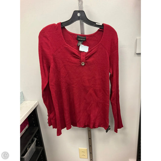 Top Long Sleeve By Lane Bryant In Red, Size: Xxl