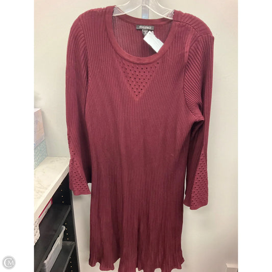 Dress Sweater By Roz And Ali In Red, Size: 3x