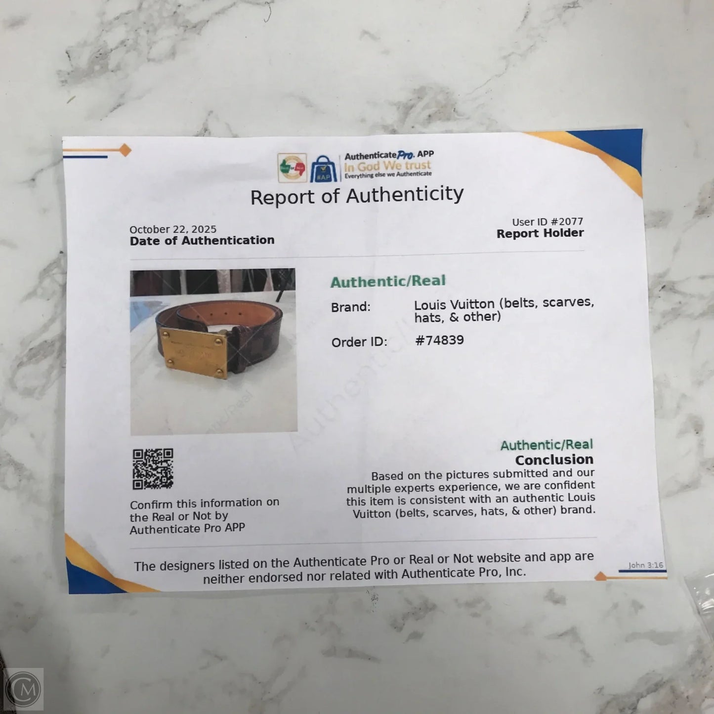 Belt Luxury Designer By Louis Vuitton, Size: Small