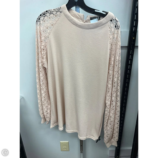 Top Long Sleeve By Miholl In Cream, Size: Xxl