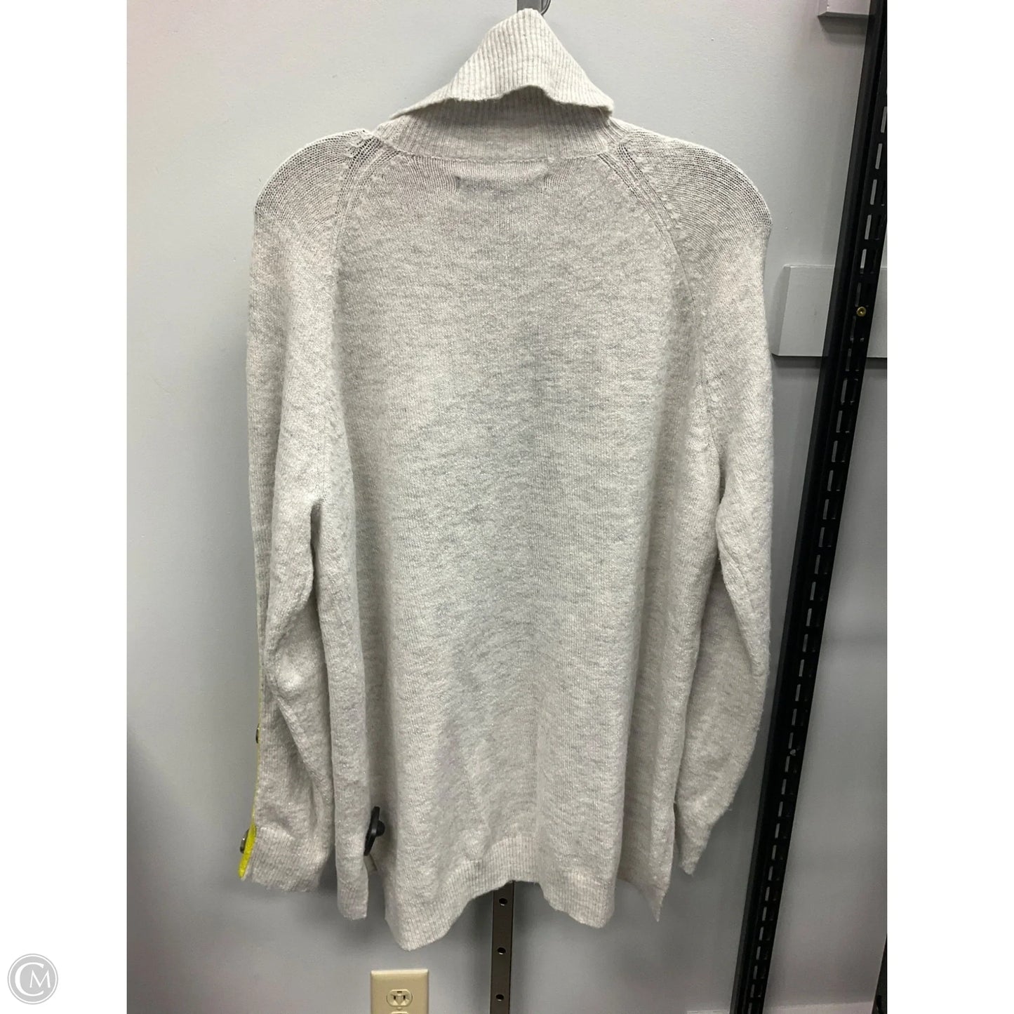 Sweater By Apt 9 In Grey & Yellow, Size: L