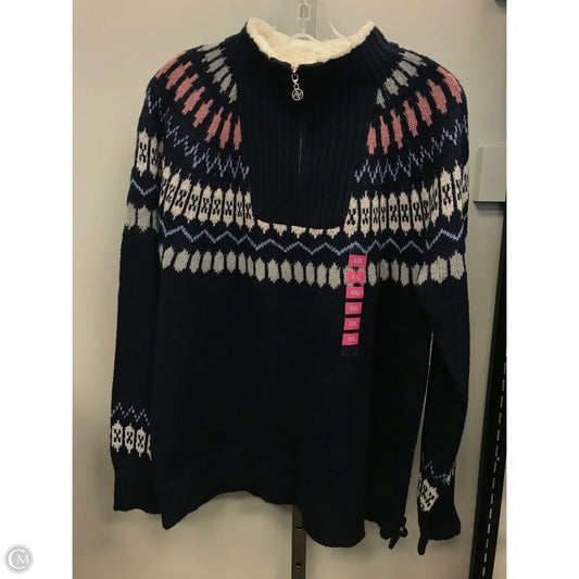 Sweater By Adrienne Vittadini In Blue, Size: Xxl