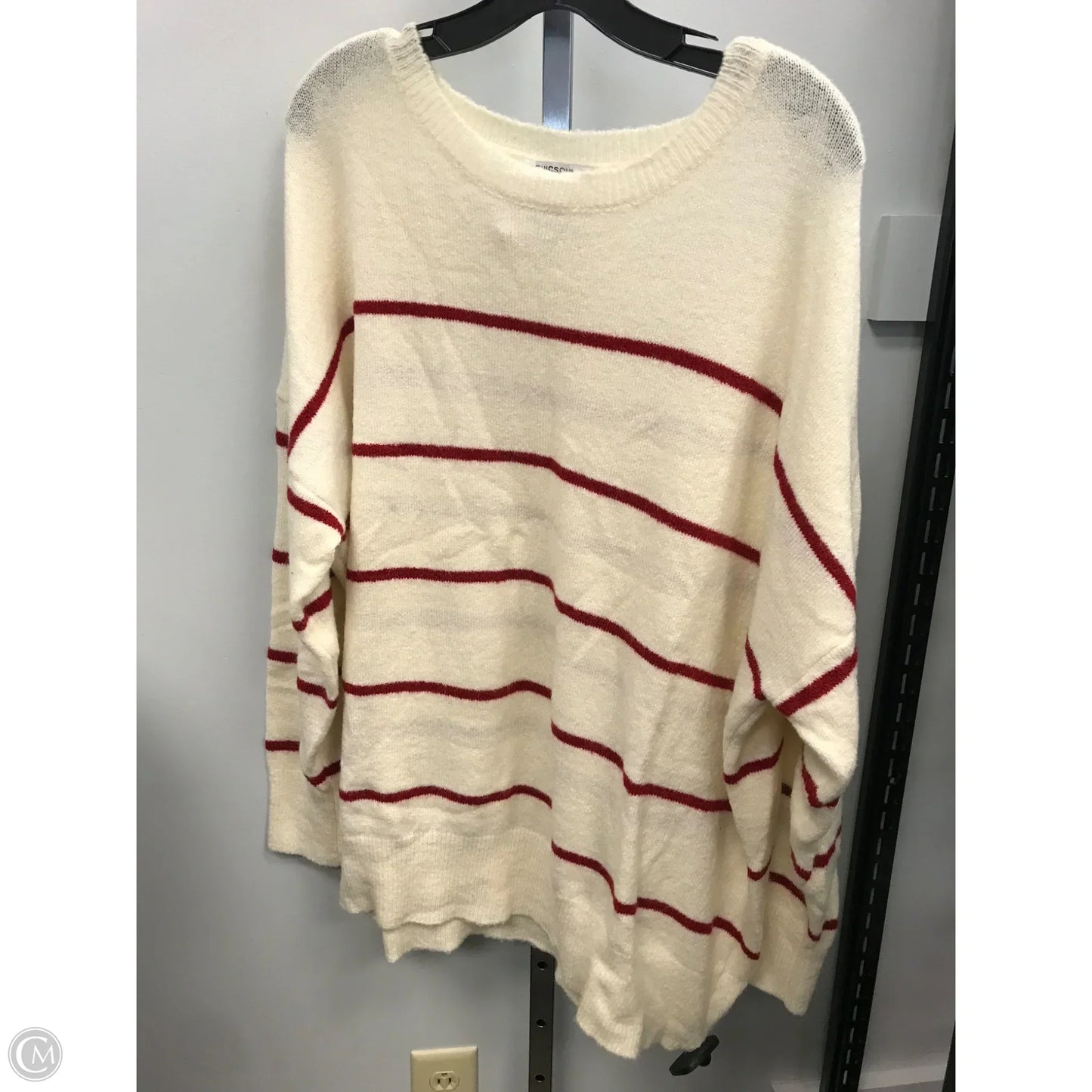 Sweater By Chicsoul In Cream & Red, Size: 2x