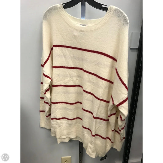 Sweater By Chicsoul In Cream & Red, Size: 2x