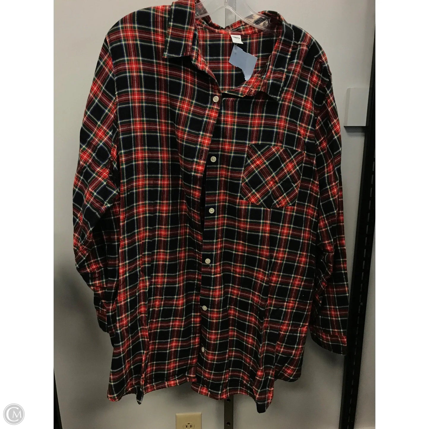 Top Long Sleeve By Old Navy In Plaid Pattern, Size: 3x