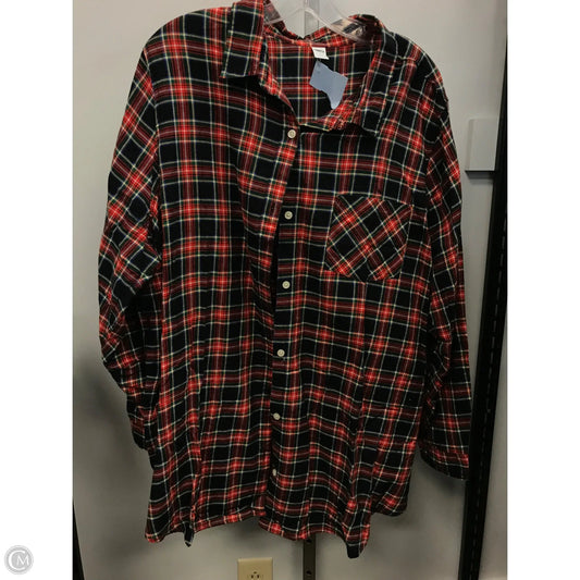 Top Long Sleeve By Old Navy In Plaid Pattern, Size: 3x
