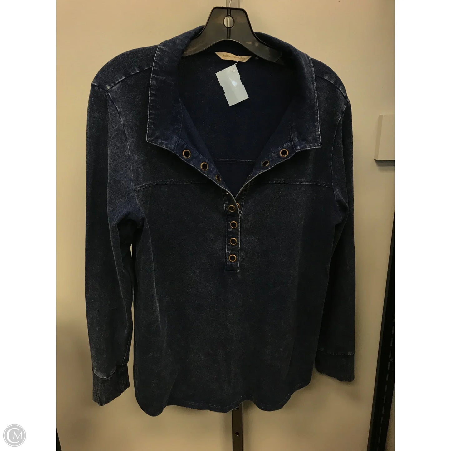 Top Long Sleeve By Soft Surroundings In Blue Denim, Size: M