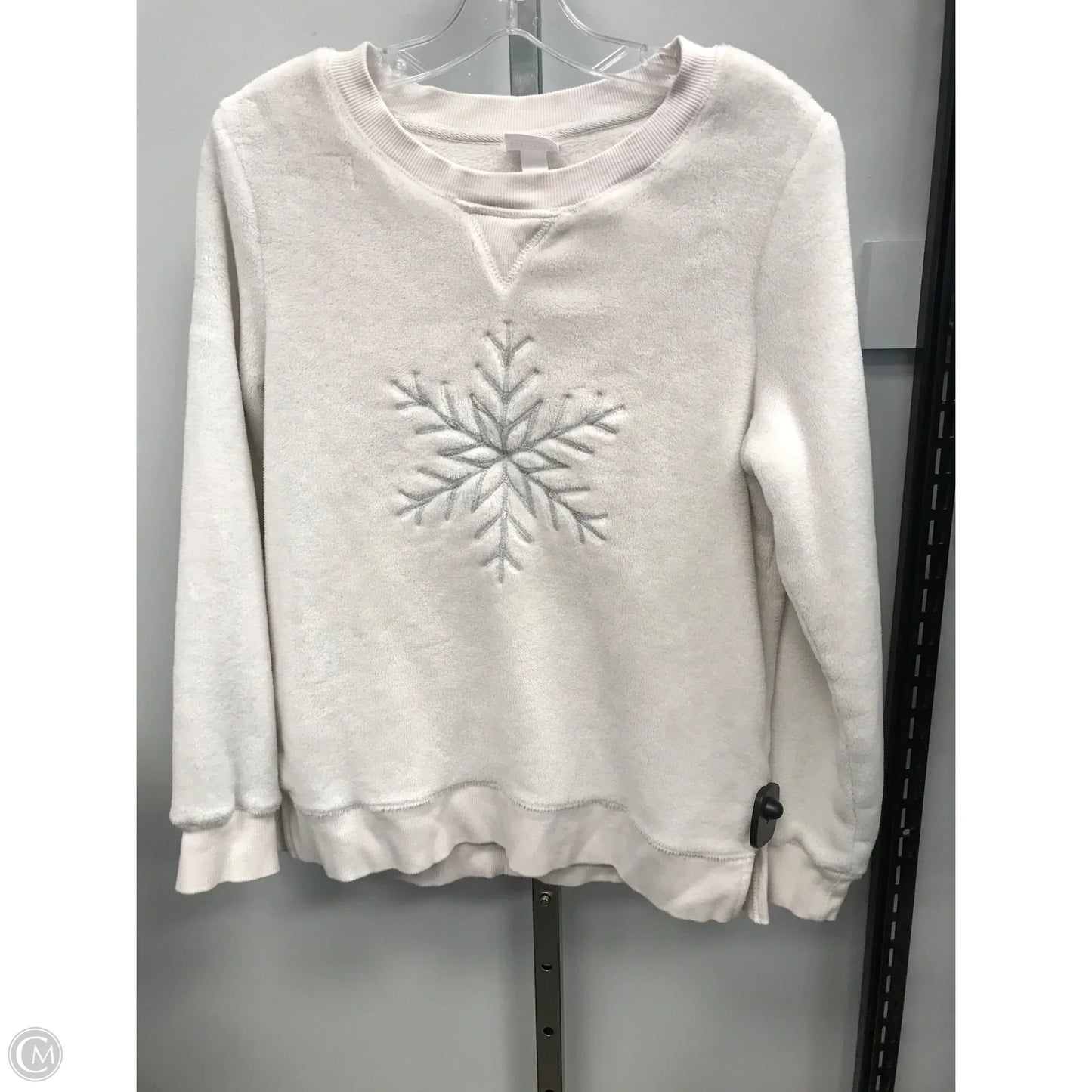 Sweatshirt Crewneck By Clothes Mentor In Ivory, Size: M