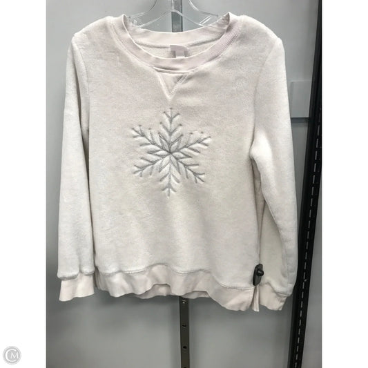 Sweatshirt Crewneck By Clothes Mentor In Ivory, Size: M