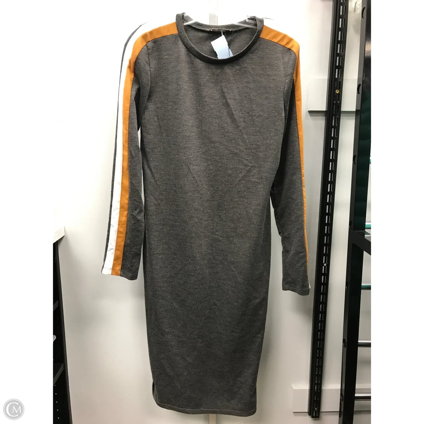 Dress Casual Midi By Zara In Grey, Size: Xl