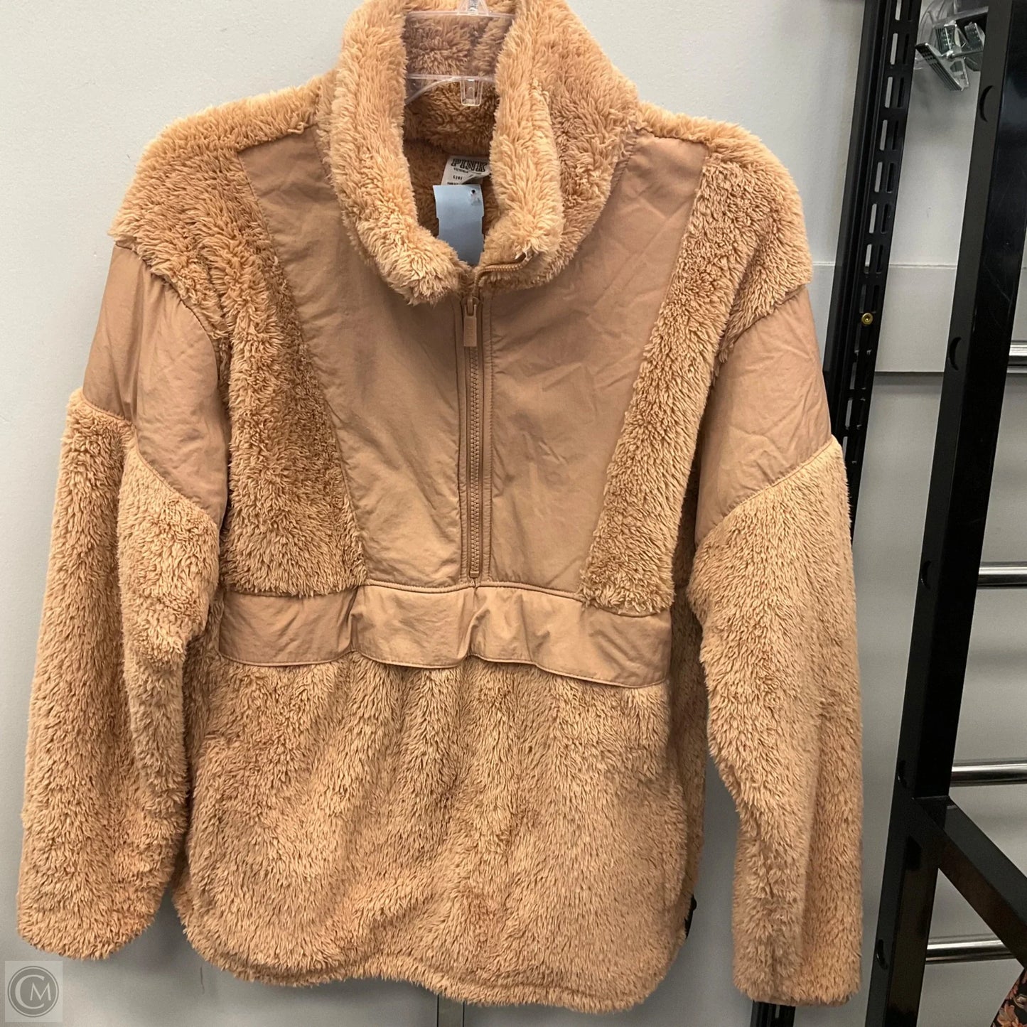 Jacket Fleece By Pink In Tan, Size: L