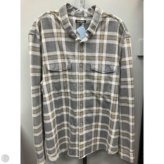 Top Long Sleeve By Express In Plaid Pattern, Size: Xl