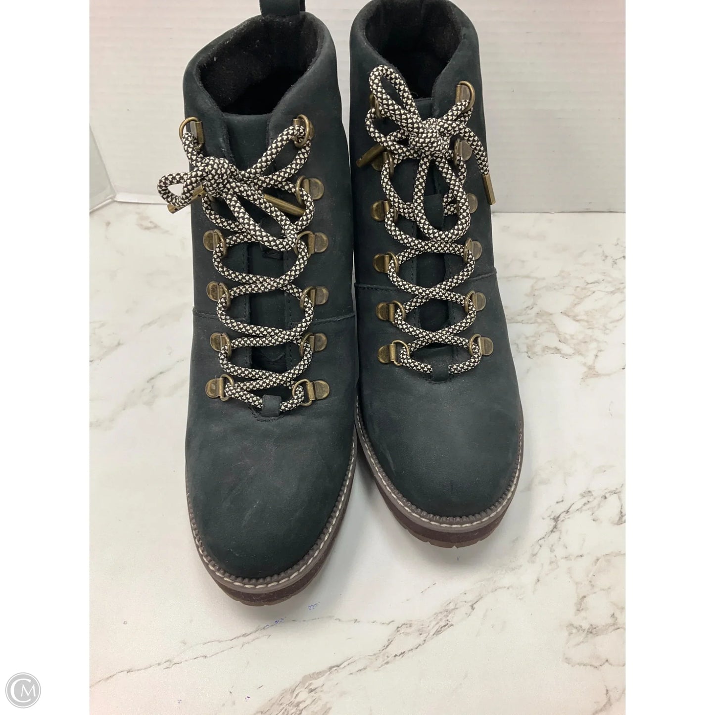 Boots Ankle Heels By Toms In Black & Brown, Size: 8