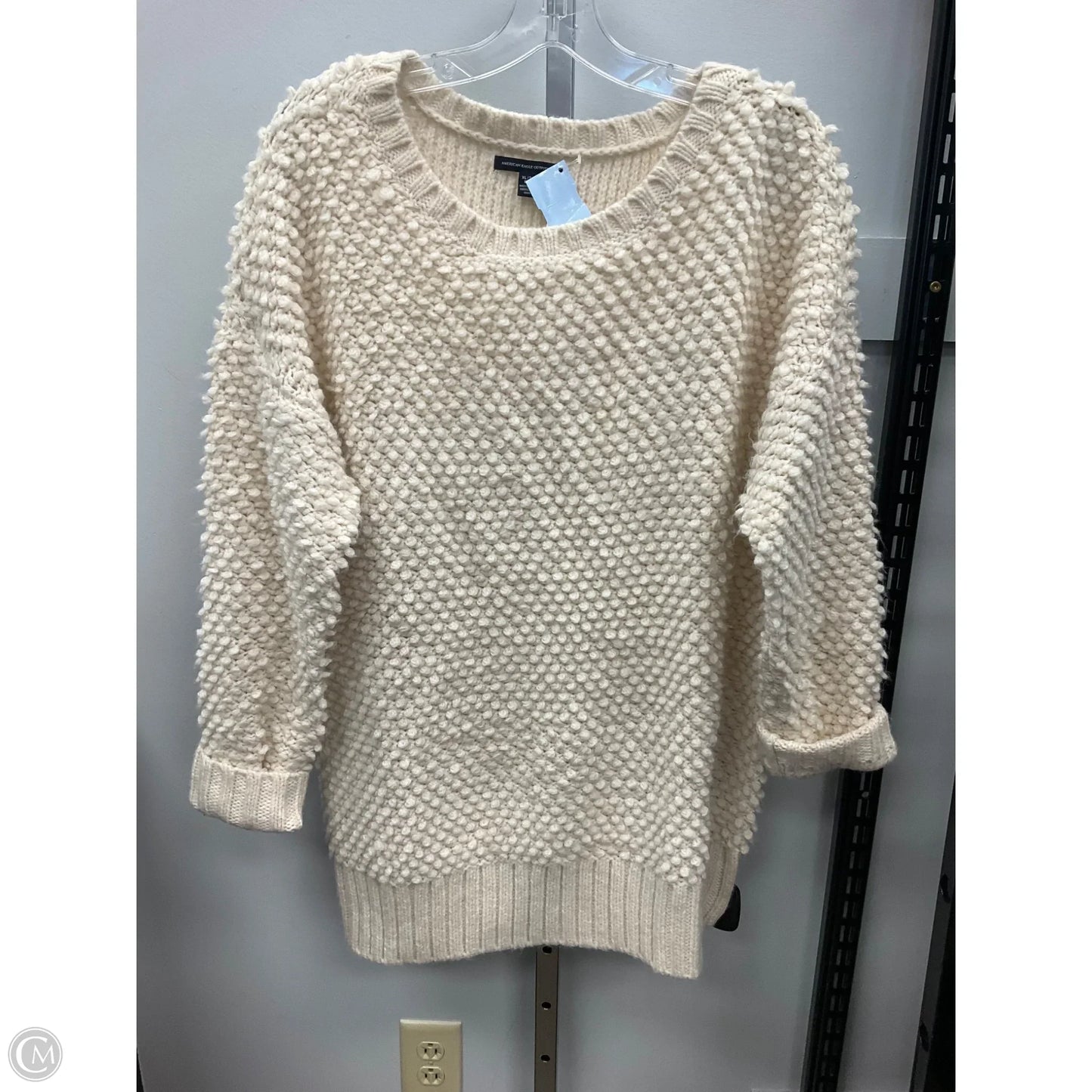 Sweater By American Eagle In Cream, Size: Xl