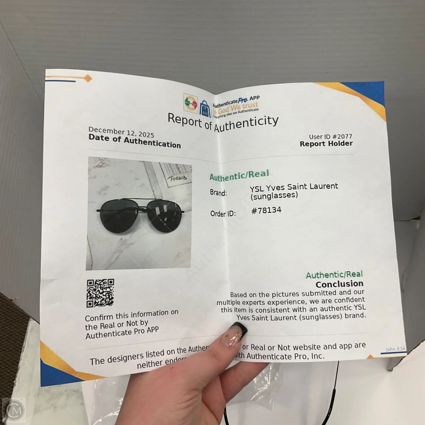 Sunglasses Luxury Designer By Yves Saint Laurent