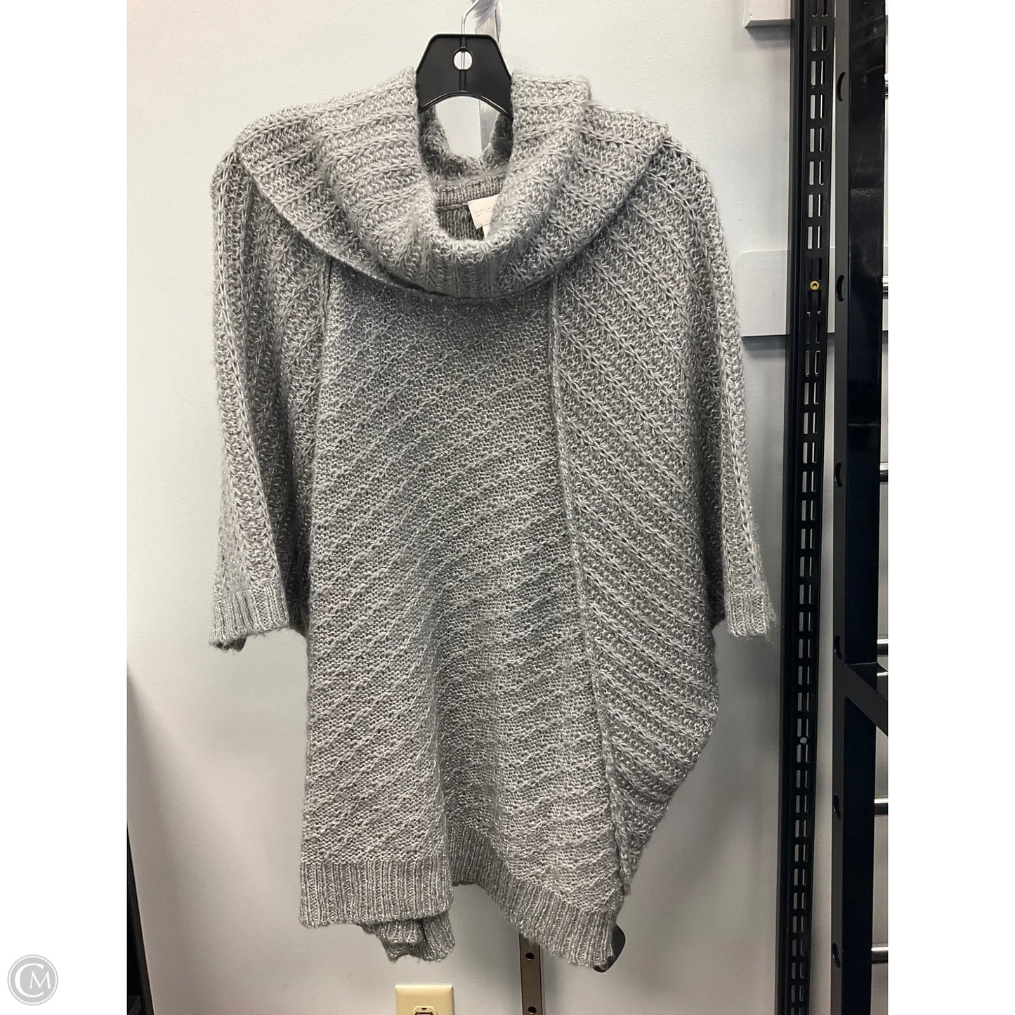 Poncho By Chicos In Grey, Size: L