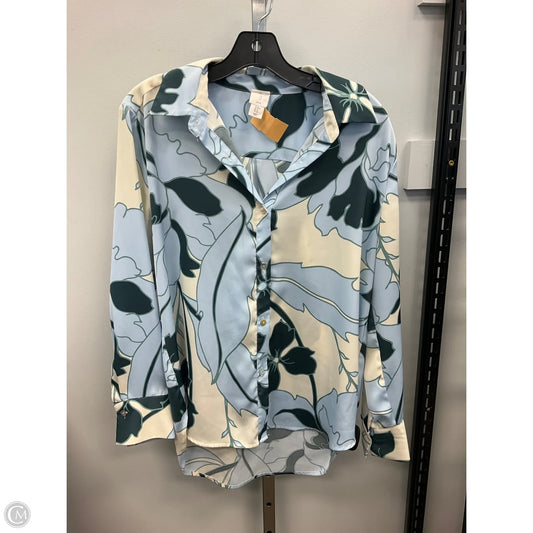 Top Long Sleeve By Joie In Blue & Green, Size: M