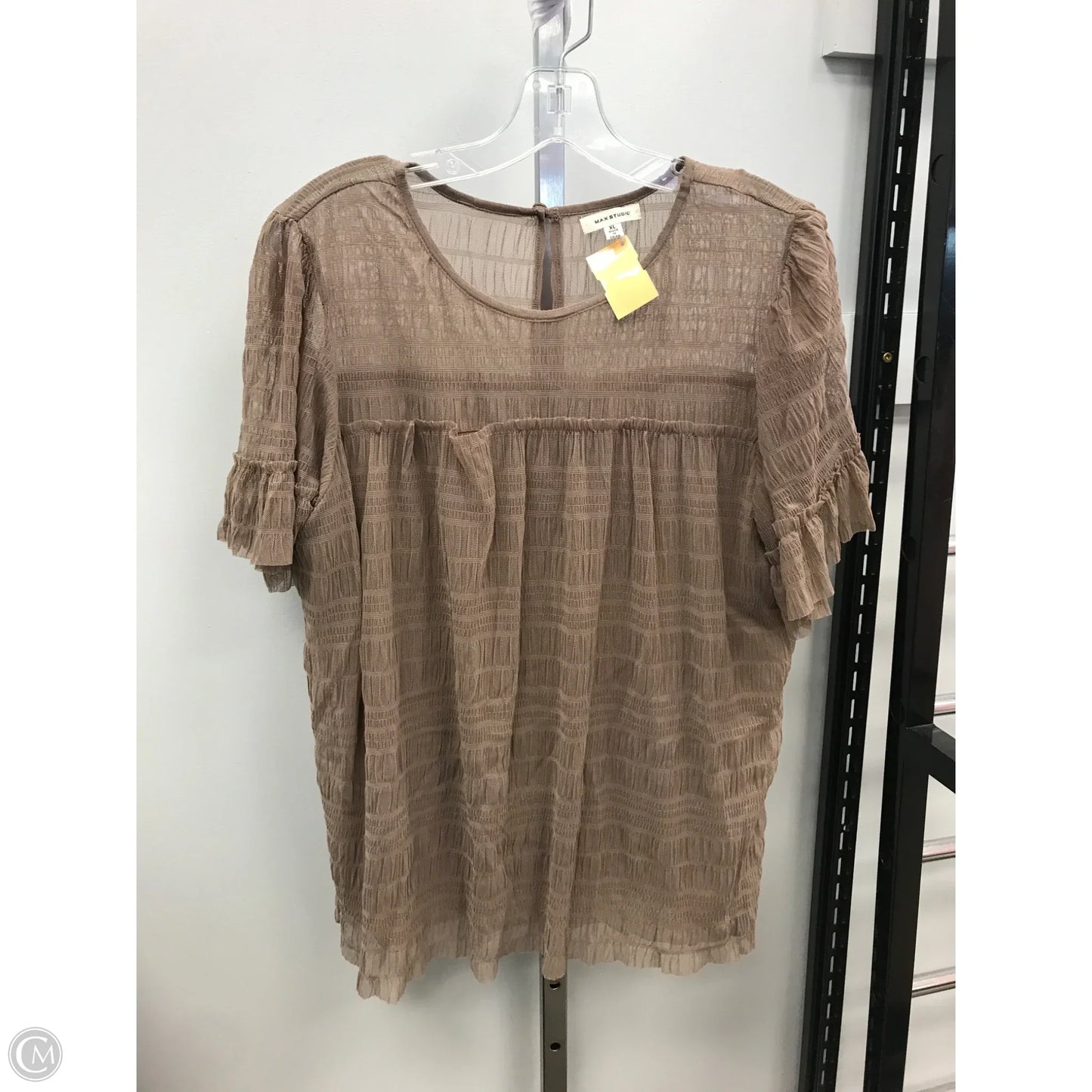 Top Short Sleeve By Max Studio In Brown, Size: Xl