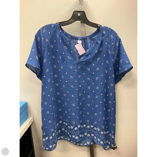 Top Short Sleeve By Old Navy In Blue, Size: L