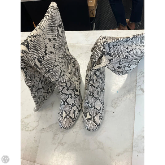 Boots Knee Heels By Unisa In Snakeskin Print, Size: 6.5