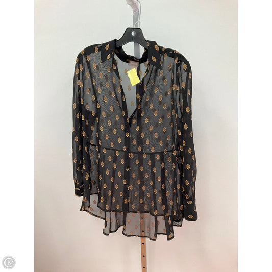 Top Long Sleeve By Chicos In Black & Gold, Size: M