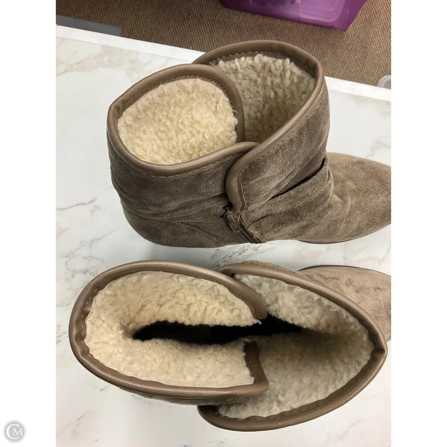 Boots Ankle Heels By Style And Company In Brown, Size: 9.5