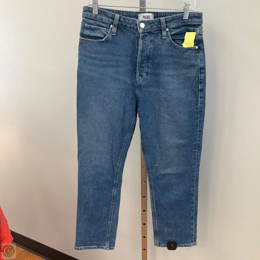 Jeans Straight By Paige In Blue Denim, Size: 8