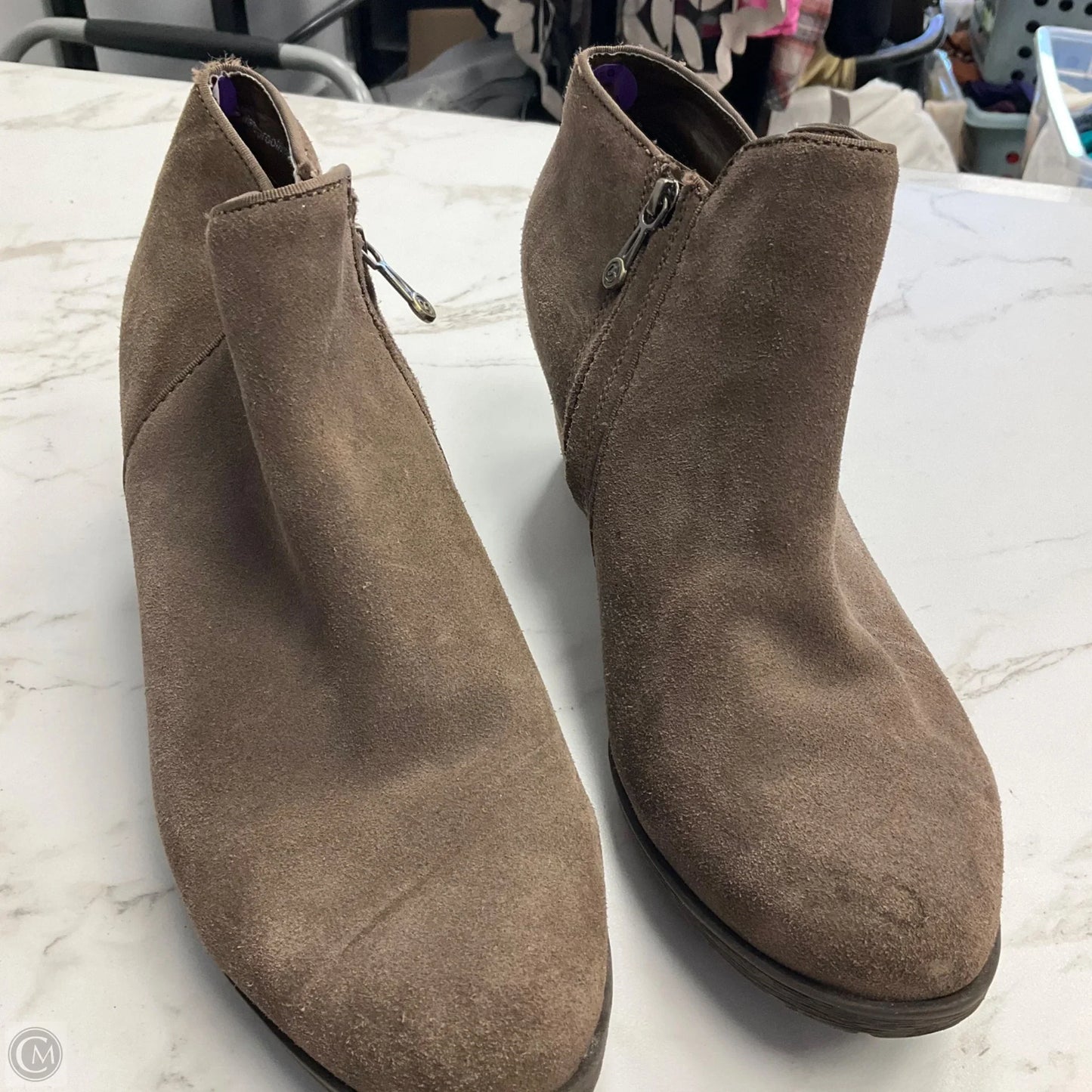 Boots Ankle Heels By Clothes Mentor In Brown, Size: 8