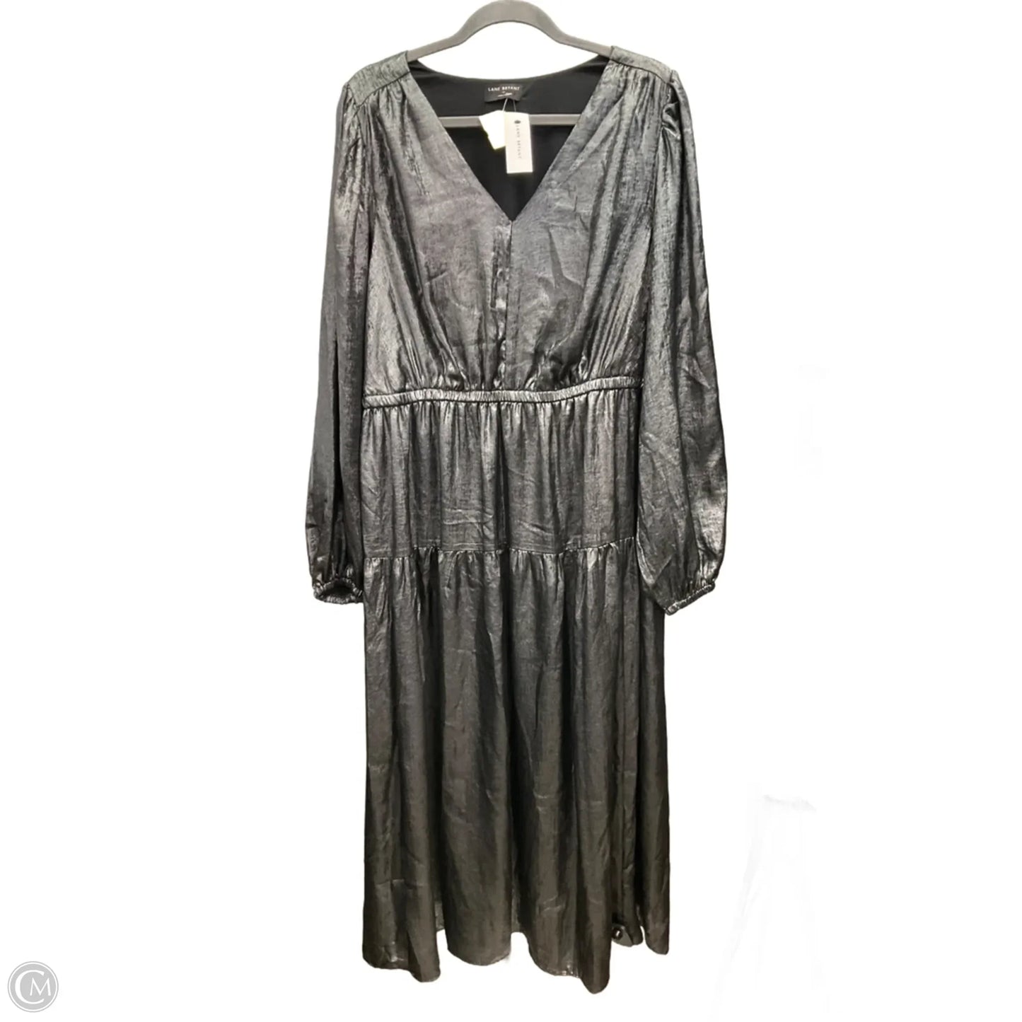 Dress Casual Midi By Lane Bryant In Silver, Size: 18