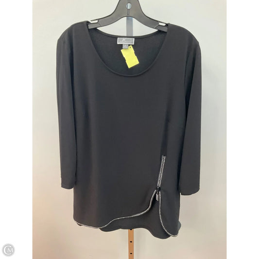 Top Long Sleeve By Jm Collections In Black, Size: L