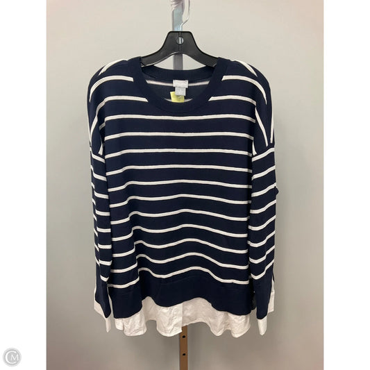 Top Long Sleeve By Chicos In Striped Pattern, Size: Xl
