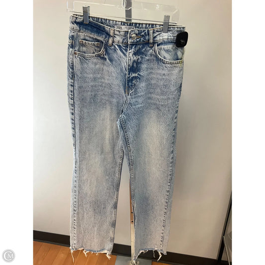 Jeans Straight By Zara In Blue Denim, Size: 6
