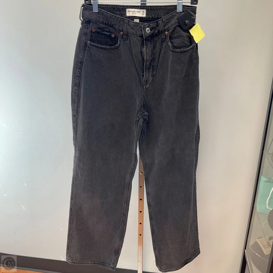 Jeans Straight By Abercrombie And Fitch In Black Denim, Size: 6