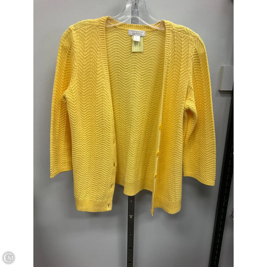 Sweater Cardigan By Christopher And Banks In Yellow, Size: S
