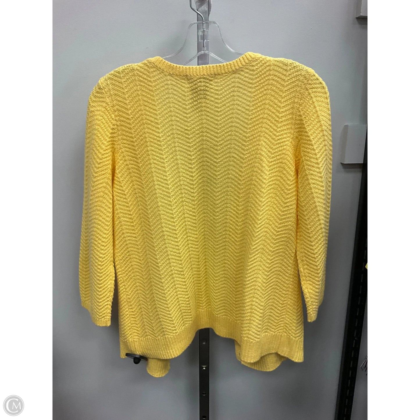 Sweater Cardigan By Christopher And Banks In Yellow, Size: S