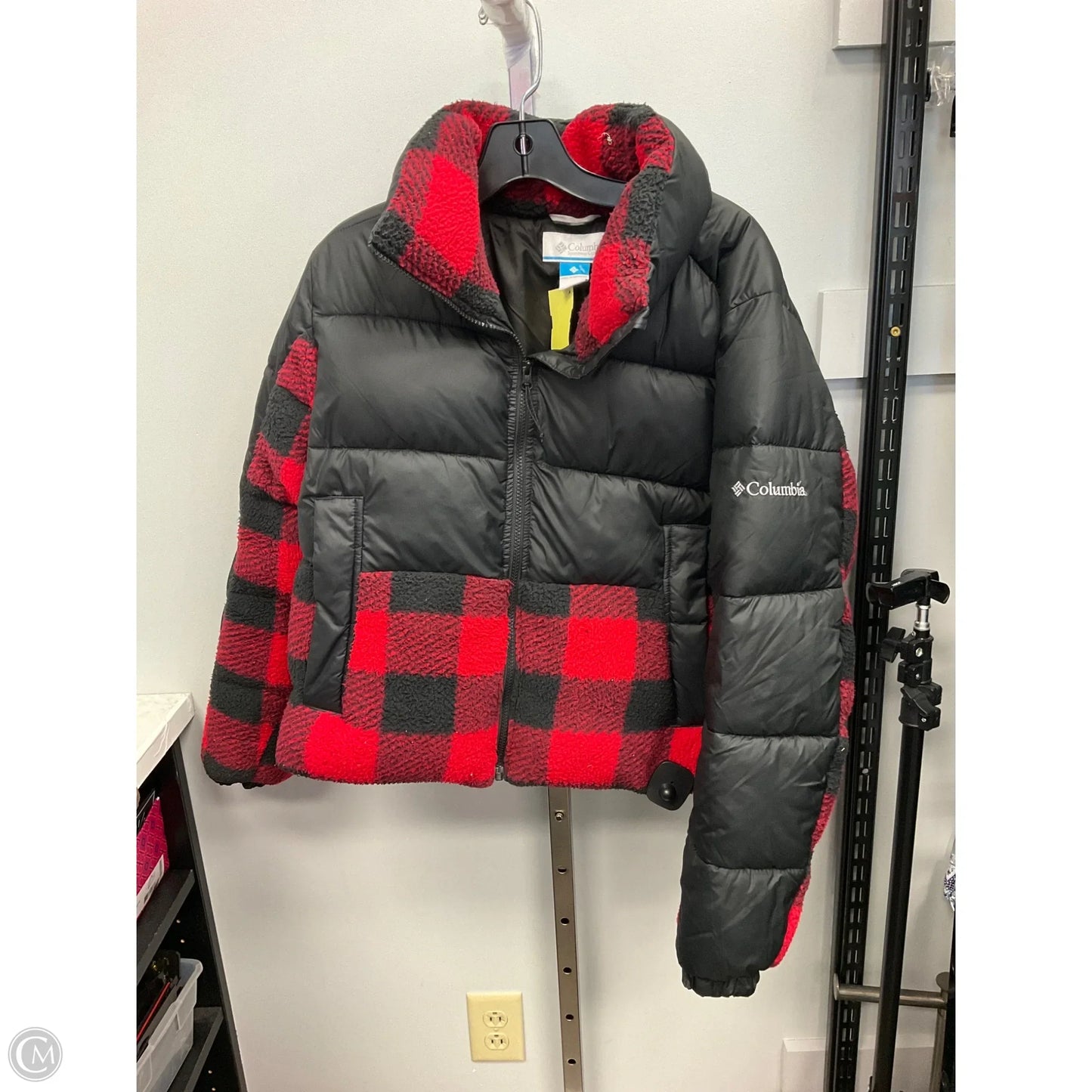Coat Puffer & Quilted By Columbia In Black & Red, Size: L