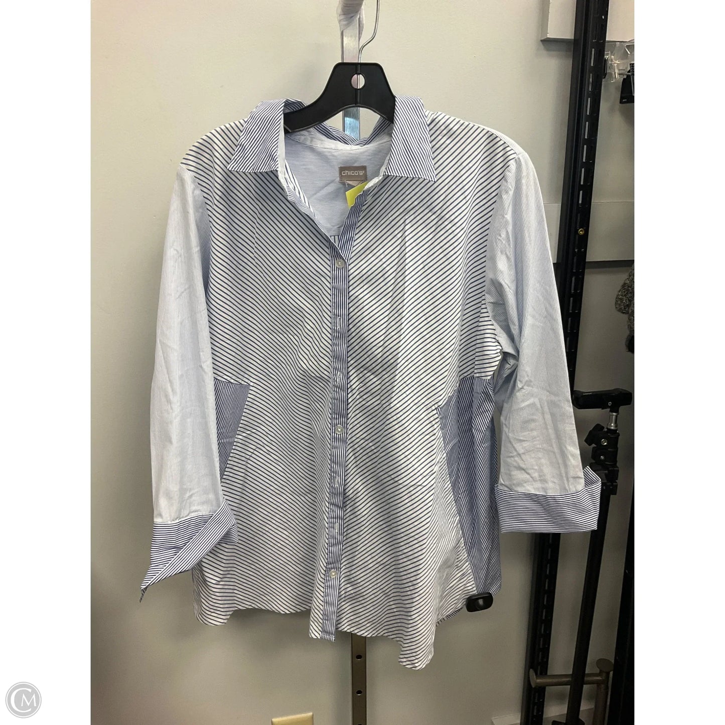 Top Long Sleeve By Chicos In Striped Pattern, Size: Lp