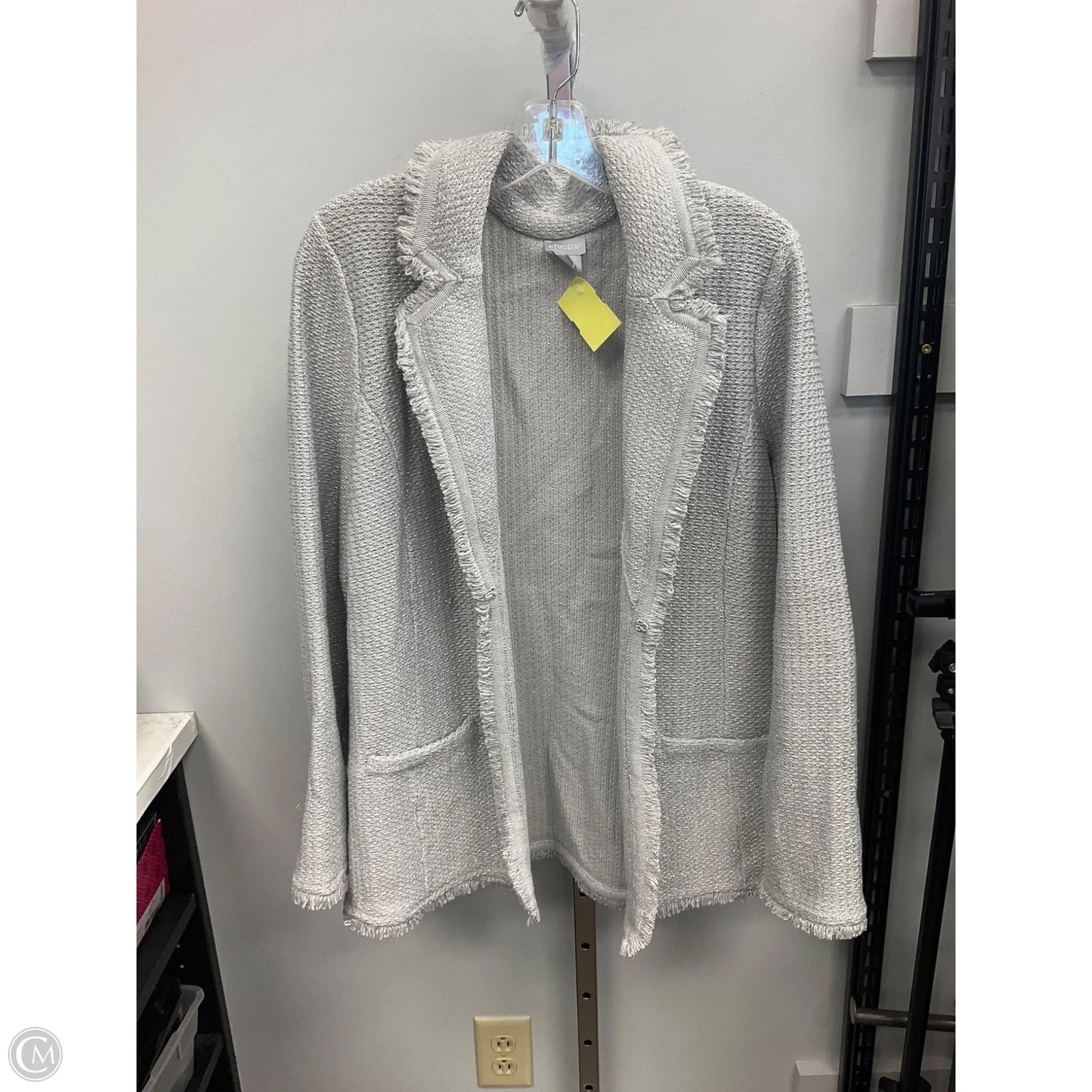 Blazer By Chicos In Silver, Size: L