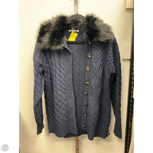Sweater Cardigan By Ann Taylor In Navy, Size: S