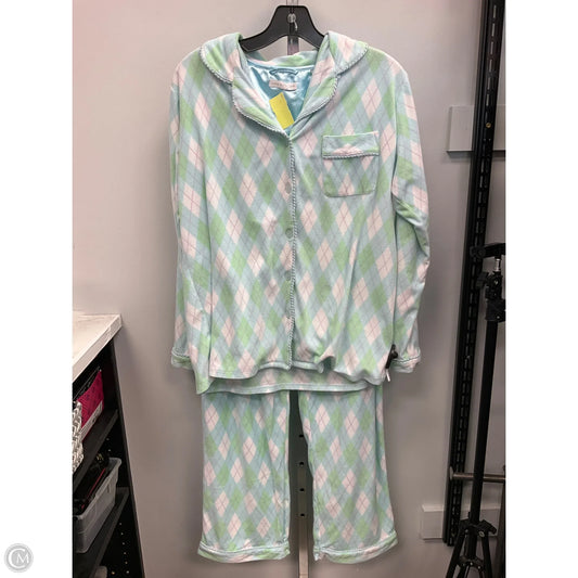 Pajamas 2pc By Lord And Taylor In Blue & Green, Size: M