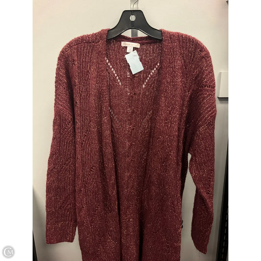 Sweater Cardigan By Westport In Maroon, Size: 2x