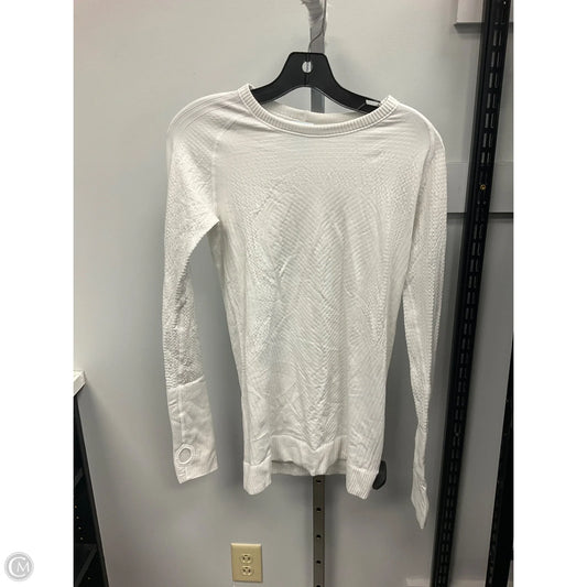 Athletic Top Long Sleeve Crewneck By Lululemon In White, Size: S