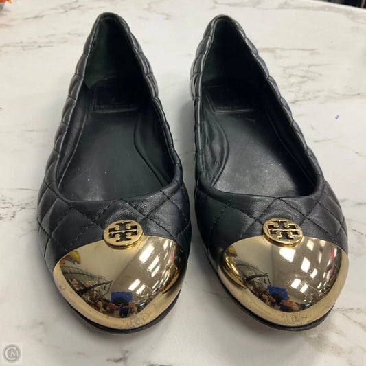 Shoes Designer By Tory Burch In Black & Gold, Size: 7