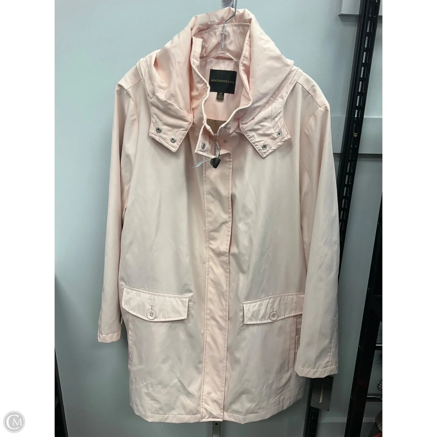 Jacket Windbreaker By Weatherproof In Pink, Size: 3x